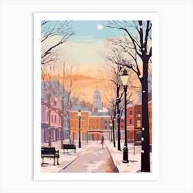 Vintage Winter Travel Illustration Liverpool United Kingdom Art Print