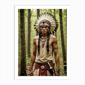 Indian Man In The Woods 10 Art Print