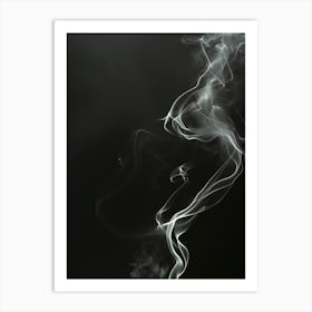 Smoke On Black Background Art Print