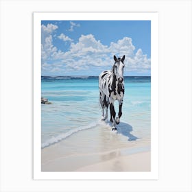 A Horse Oil Painting In Seven Mile Beach, Grand Cayman, Portrait 3 Art Print