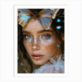 Fairy with glitter makeup Art Print