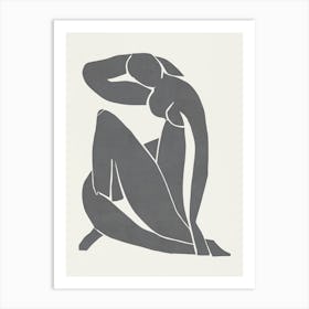 Inspired by Matisse - Gray Nude 02 Art Print