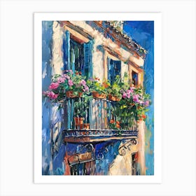 Balcony Painting In Barcelona 7 Art Print