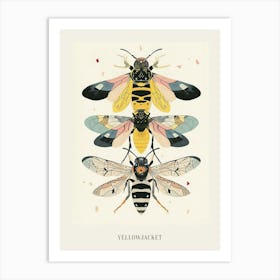 Colourful Insect Illustration Yellowjacket 4 Poster Art Print