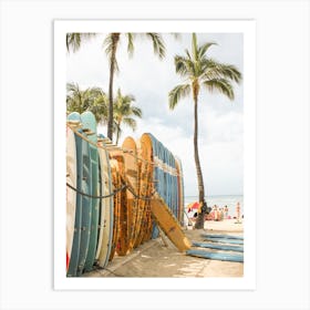 Surfboards On Beach Art Print