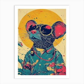 Rat In Sunglasses Art Print