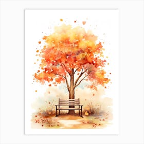 Cute Autumn Fall Scene 76 Art Print