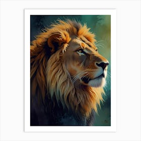 Lion Side Portrait Art Print