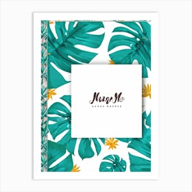 Square Tropical Floral Graphic Tree Branches Embrace Modern Minimalism Amidst A Dense Jungle Of Flo (2) Art Print