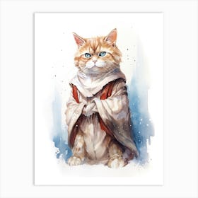 Persian Cat As A Jedi 4 Art Print