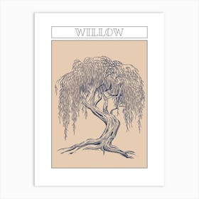 Willow Tree Minimalistic Drawing 2 Poster Affiche