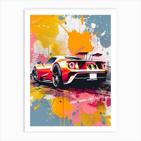 Fast car watercolor Art Print