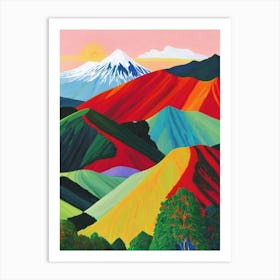 Tongariro National Park 1 New Zealand Abstract Colourful Art Print