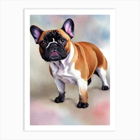 French Bulldog 2 Watercolour Dog Art Print