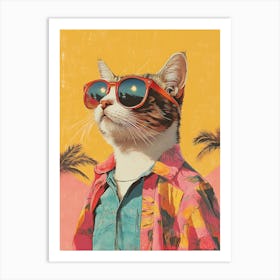 Vintage Retro Poster Cool Cat 22 Art Print