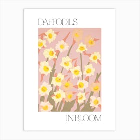 Daffodils In Bloom Flowers Bold Illustration 3 Art Print