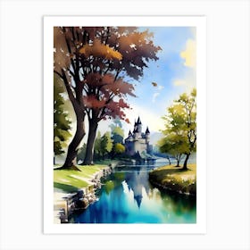 Castle By The River Art Print