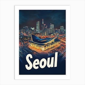 Aihrgdesign A Retro Travel Poster For Seoul 2 Art Print