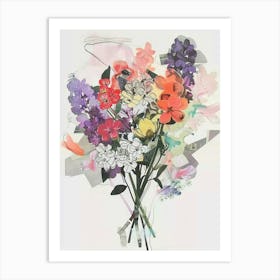 Lilac 1 Collage Flower Bouquet Art Print