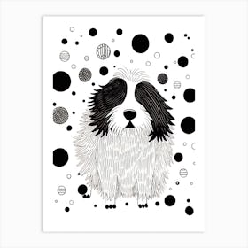 Dog With Polka Dots Portrait Art Print