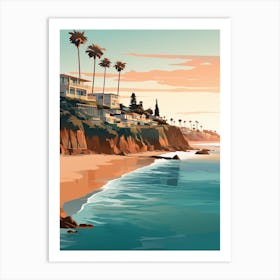 Laguna Beach California Mediterranean Style Illustration 2 Art Print