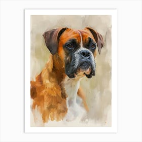 Boxer Watercolor Painting 2 Art Print