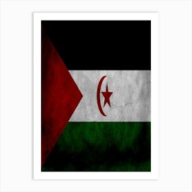 Western Sahara Flag Texture Art Print