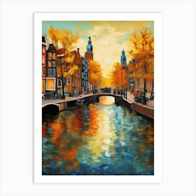 Wall painting print, Amsterdam, Netherlands, landscape art, Van Gogh style, fine art..253 Art Print