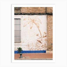 Palm Tree On A Wall // Valencia, Spain, Travel Photography Art Print