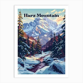 Harz Mountain Germany Breathtaking Art Illustration Art Print