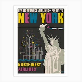 Fly Northwest Airlines Vintage Poster Art Print