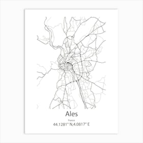 Ales,France Minimalist Map Art Print