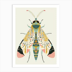 Colourful Insect Illustration Whitefly 14 Art Print