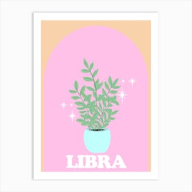 Botanical Star Sign Libra Art Print