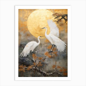 Egrets In Flight Art Print