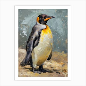 Galapagos Penguin Ross Island Colour Block Painting 1 Art Print