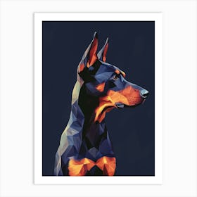 Doberman. Generated with AI Art Print