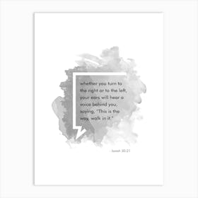 Bible Verse Isaiah 30:21 Art Print