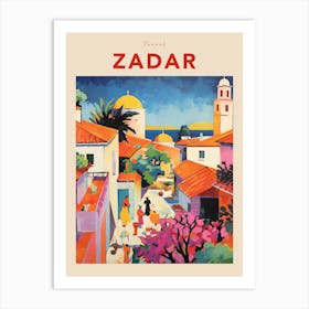 Zadar Croatia Fauvist Travel Poster Art Print