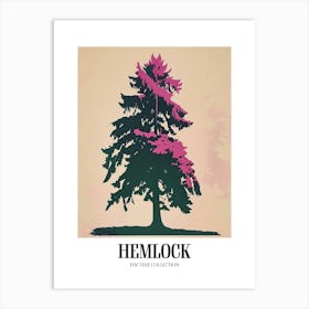 Hemlock Tree Colourful Illustration 4 Poster Art Print