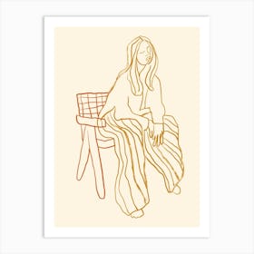 Woman Sitting On A Chair Art Print