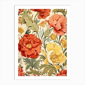 Victorian Floral Wallpaper 1 Art Print