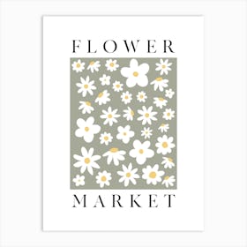 Sage Green Flower Market Art Print