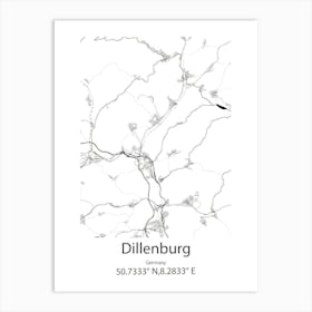 Dillenburg,Germany Minimalist Map Art Print