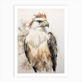 Vintage Bird Drawing Crested Caracara 2 Art Print