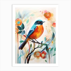 Bird Painting Collage Robin 1 Art Print