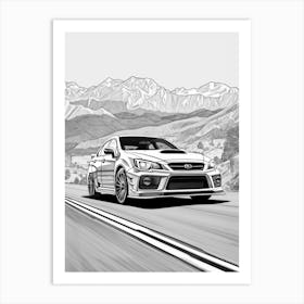 Subaru Impreza Wrx Sti Coastal Drawing 3 Art Print