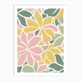 Morning Glory Pastel Floral 3 Flower Art Print