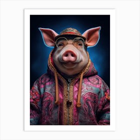 Pig In Glasses 1 Art Print