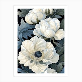 White Anemones Art Print